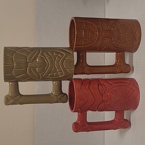Set of 3 Island Heritage Ceremic Tiki Mugs